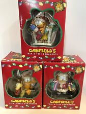 Set Of 3 Vintage Garfield Ornaments Trim A Tree ~ New In The Boxes picture
