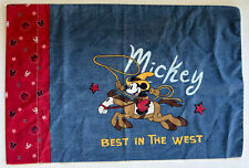 Vintage Disney Mickey Mouse Cowboy Western Pillowcase Lil Buckaroo picture