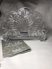 Godinger Dubln Crystal Napkin Holder W/Footed Base; Curved Design; New In Box picture