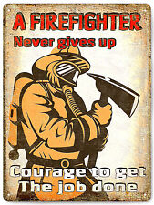 Firefighter Metal Sign hero fireman great gift vintage style wall decor art 640 picture