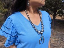 Navajo Pearls Necklace Earrings Set Signed Jewelry Native American Naja picture