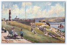c1910 Smeaton Tower The Hoe Plymouth Devon England Oilette Tuck Art Postcard picture