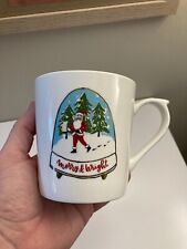 Opalhouse Opal House Merry Bright Christmas Snow Globe Porcelain Coffee Mug Cup picture