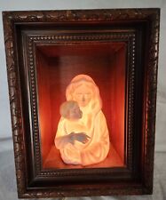 Vtg Mary And Baby Jesus Framed Shadow Box Night Light Ambiance Light Madonna picture