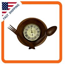 VINTAGE LANSHIRE ELECTRIC KITCHEN WALL CLOCK Model T-5 BOWL SPOON- FORK WORKS picture