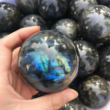 60-90mm Natural Labradorite Crystal Rainbow Quartz Sphere Reiki Healing Stones picture