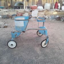 Antique Genuine TAYLOR TOT Baby Stroller 40s-50s Blue Walker Scooter Buggy picture