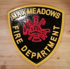 Fire Department Max Meadows 3D routed wood patch plaque sign Custom  picture