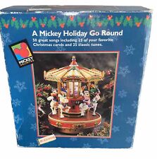 1996 Mr. Christmas Disney A Mickey Holiday Go Round Carousel Works In Box *Read* picture