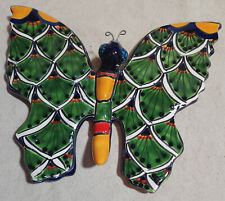 Large TALAVERA Mexican Pottery Butterfly Wall Hang Decor Hand Painted 11