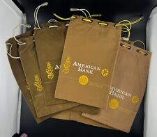 LOT of 9 Vintage “American Bank A Full Service Bank”Bags Brown 10”x6” picture