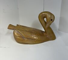 Vintage Curved Neck Swan wood Phase IV Figure Glass Eyes picture
