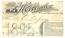 PASS The Hollender  Hotel Cleveland Ohio 1895  E.C. Laprey  50 cent discount picture