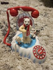 Vintage Coca Cola Polar Bear Phone Novelty Landline Dialup Telephone Animated picture
