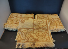 VTG Sears Bath Towels Sculpted Gold on Gold 3 Bath picture