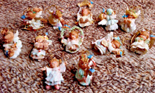 12 Vtg Heirloom Ashton Drake Holly Day Little Girl Angels CHRISTMAS Ornaments  picture