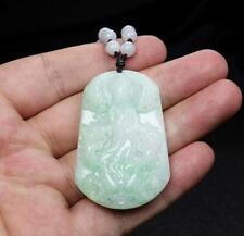 Light Green Guanyin Pendant Natural Jadeite Guardian Necklace Dropping Pendant picture