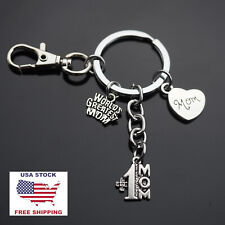 Worlds Greatest Mom - #1 Mom - Heart Charms Pendants Mother's Day Keychain Clip picture