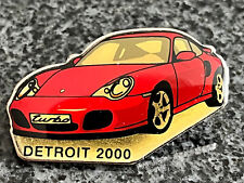 PORSCHE DETROIT AUTOSHOW PRESS 911 996 TURBO COUPE IN RED LAPEL PIN 2000 - 2001 picture