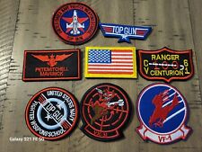 Lot Of Top Gun Set of 7 Maverick Hook & Loop patches. Full Set. Embroidered. New picture