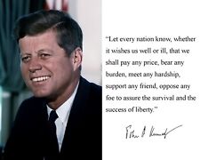 President John F. Kennedy JFK Autograph Quote 8 x 10 Photo Picture #p1 picture