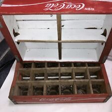 X2 Vintage  Wood Red  Coca Cola Crate 24 Bottle Spaces 1972 2 Crates Included picture