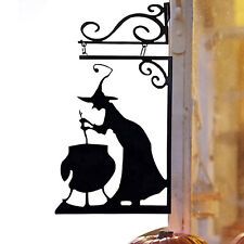 Halloween Decor Cast Iron Witch Cauldron Door Frame Porch Wall Mounted Outdoor picture