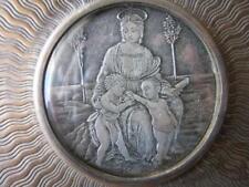 Antique Sterling Silver 800 Frame Madonna of The Goldfinch Miniature Gild 19th picture
