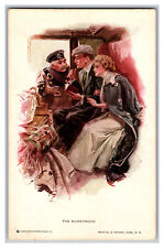 Vintage Postcard The Honeymoon Train Artist Signed picture