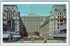 1950 HOTEL DENNIS BOARDWALK AMERICAN FLAG ATLANTIC CITY NJ VINTAGE POSTCARD picture