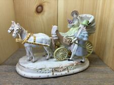 Vintage Occupied Japan Porcelain Figurine Horse Drawn Carriage picture