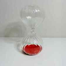 Glass Hourglass Timer Red Sand Striped picture