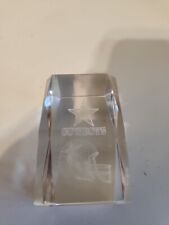 Dallas Cowboys 3D Laser Etched Paperweight, Crystal clear Glass 3 in Tall picture