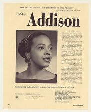 1957 Lyric Soprano Adele Addison Photo Booking Print Ad picture