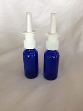 2Pack 1 oz Beautiful Cobalt Blue Nasal Spray Bottle with Fine Mist Sprayer Empty picture
