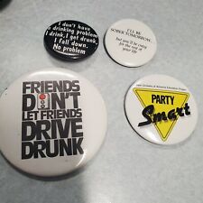  Vintage Stop Drunk Driving DUI Highway Safety Botton Pin Lot picture