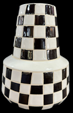 BLACK AND WHITE CHECKERED ART DECO STYLE VASE picture