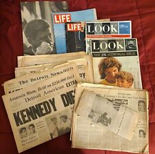 JFK John F Kennedy Asassination 1963 newspapers magazines LOOK LIFE Detroit MI picture