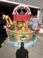 RARE Gemmy 2009 7ft Long Animated Noah's Ark Christmas Airblown Inflatable picture