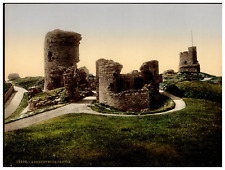 Wales. Aberystwith. The Castle. Vintage Photochrome by P.Z, Photochrome Z picture