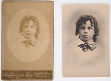 CIRCA 1890s CABINET CARD & RPPC CUTE AFRICAN AMERICAN GIRL IN DRESS DALLAS TEXAS picture