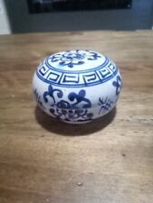 Vintage,Porcelain Box,Blue And White Decor,Chinoiserie,Round Porcelain... picture