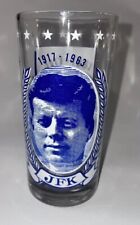 Vintage John F Kennedy JFK 1917-1963 Drinking Glass Tumbler -Blue &White picture