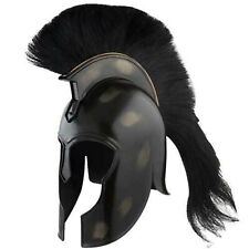 Medieval  Achilles TROJAN Helmet Replica Myrmidon 18ga CARBON STEEL Black Plume picture