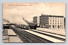 1911 B&O RR Yards BO Railroad Train Leatherbury Shoe Co Clarksburg WV Postcard picture