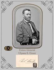 Civil War General & President Ulysses S. Grant COPY Photo & Autograph Card picture