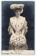 1906 Adele Ritchie Actress Comedian Studio Chicago IL RPPC Photo Postcard picture
