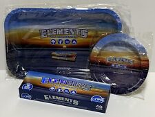 ELEMENTS BUNDLE - 40 Pre-Rolled KING SIZE Cones + metal ROLLING TRAY AND ASHTRAY picture