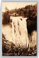 RPPC Snoqualmie Falls WA-Washington, Waterfall Real Photo Vintage Postcard picture