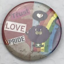 Trust Love Pride Rainbow Vintage Pin Button LGBQ Gay Lesbian picture